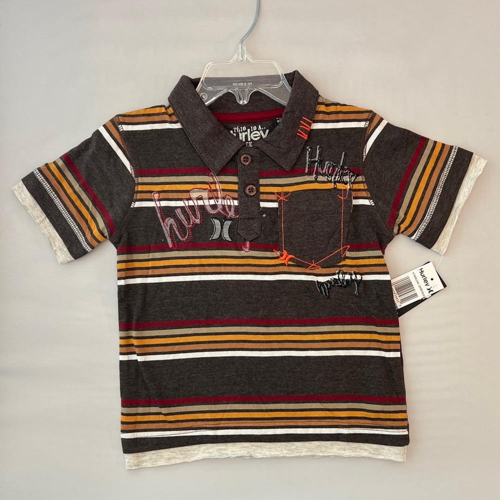 Hurley Kids Polo with Multicolor Stripes
